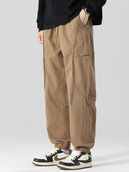 Men's Full Size Drawstring Loose Fit Joggers in MILITARY GREEN (Size 2XL)