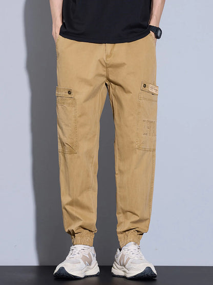 Men's Plus Size Casual Cargo Pants in BLACK (Size 2XL)