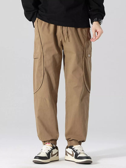 Men's Full Size Drawstring Loose Fit Joggers in MILITARY GREEN (Size 3XL)