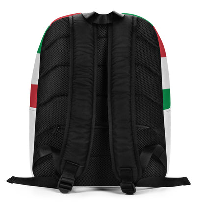 Black backpack with padded back panel and adjustable shoulder straps, featuring green, white, and red Italian flag accents. - Ciao Cult - Default Title