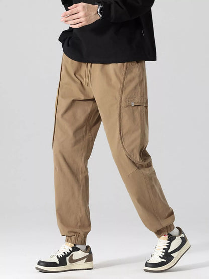 Men's Full Size Drawstring Loose Fit Joggers in MILITARY GREEN (Size 4XL)