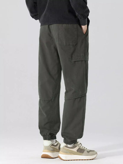 Men's Full Size Drawstring Loose Fit Joggers in KHAKI (Size 3XL)