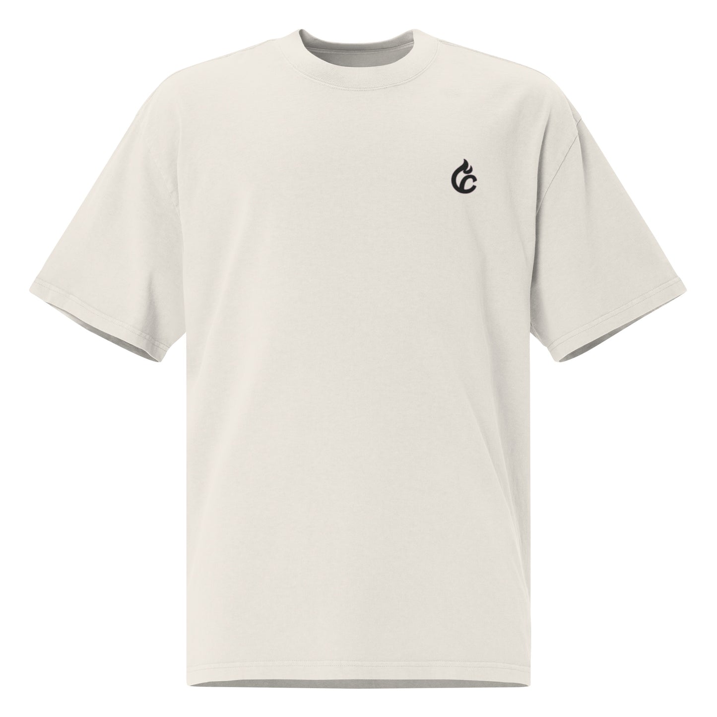 Unisex oversized faded bone tee with boxy fit and small black Ciao Cult logo on chest. - Ciao Cult - Faded Black / S