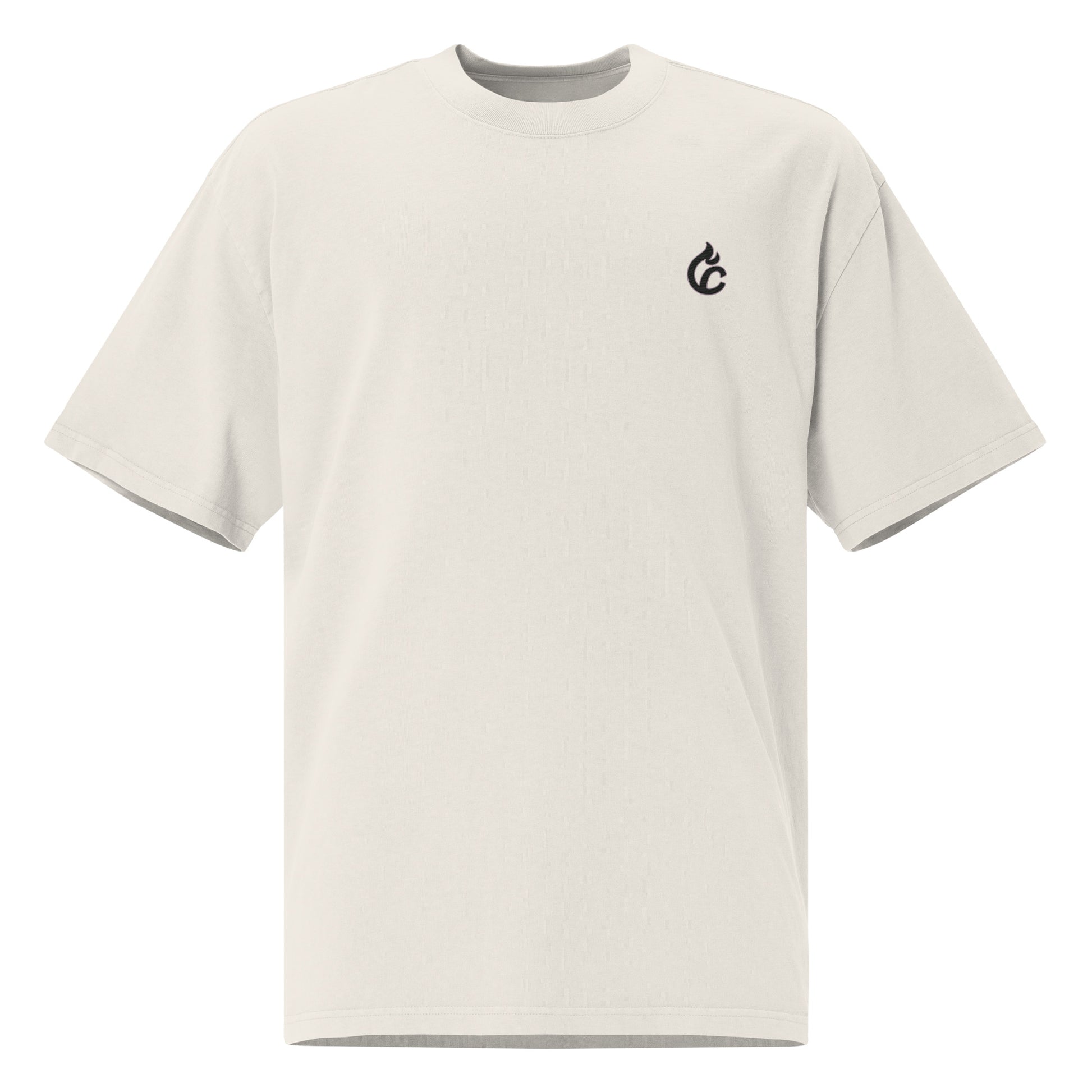 Unisex oversized faded bone tee with boxy fit and small black Ciao Cult logo on chest. - Ciao Cult - Faded Black / S