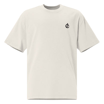 Unisex oversized faded bone tee with boxy fit and small black Ciao Cult logo on chest. - Ciao Cult - Faded Black / S